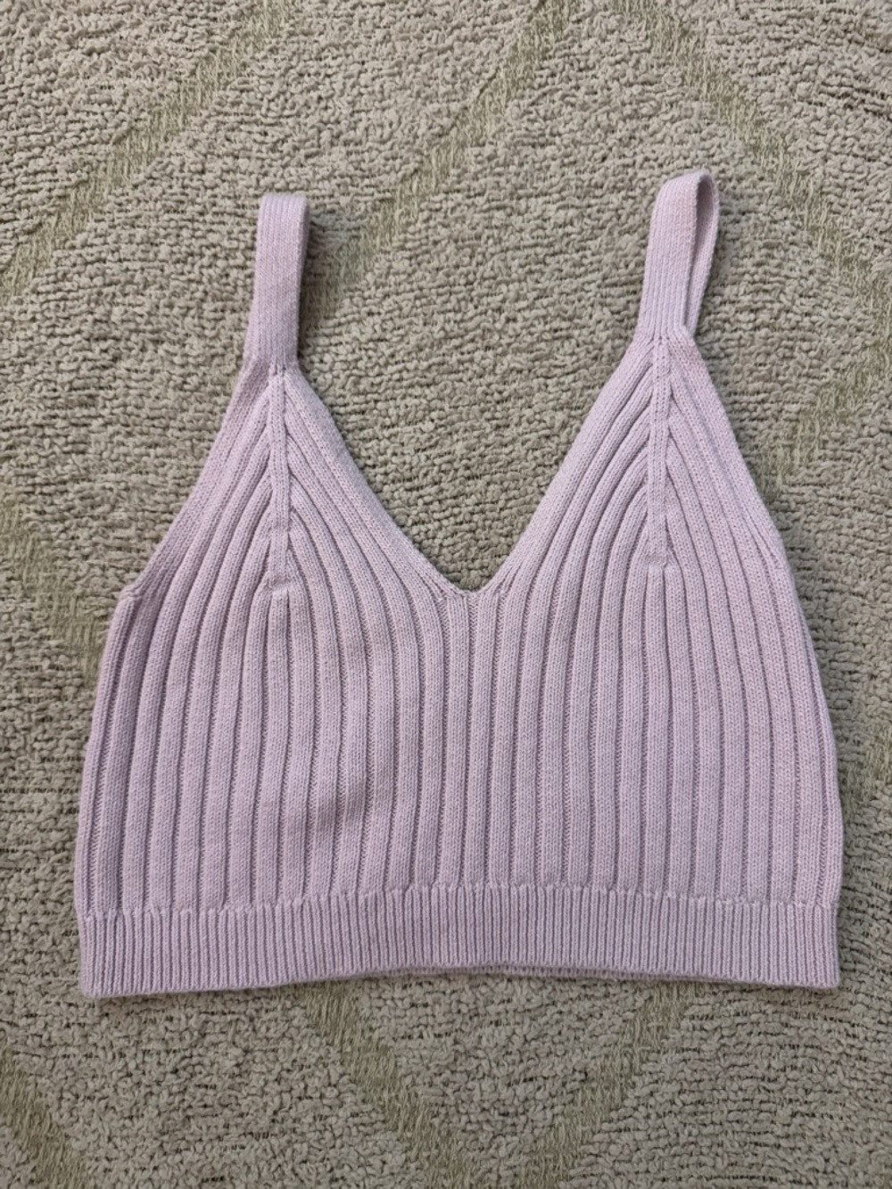 Aerie Ribbed Knit Bralette Crop Top Medium Lavender Lounge